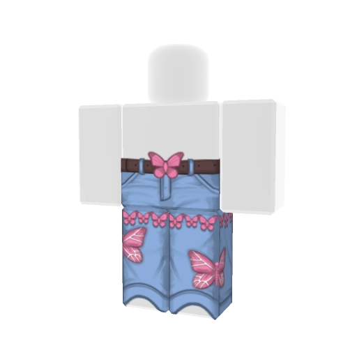 High Waisted Butterfly Jeans Skin for Roblox by Customuse
