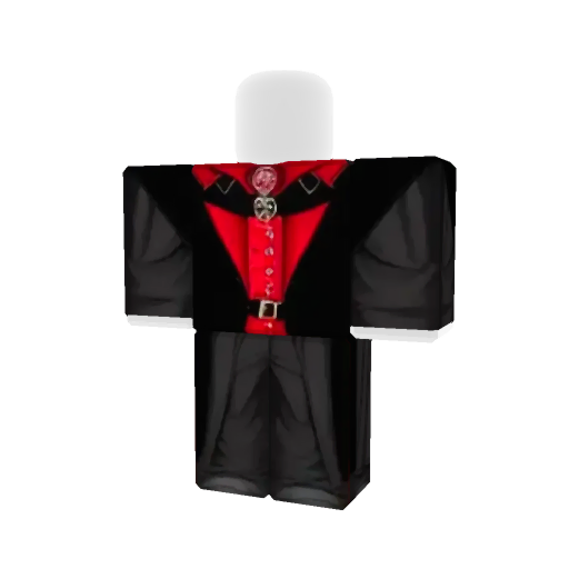 Fully black cloak with red straps all over the bla Skin for Roblox by